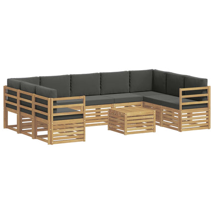 Udendørs sofagruppe 8 pcs Hvid og Antracitgrå 59 x 59 x 37 cm