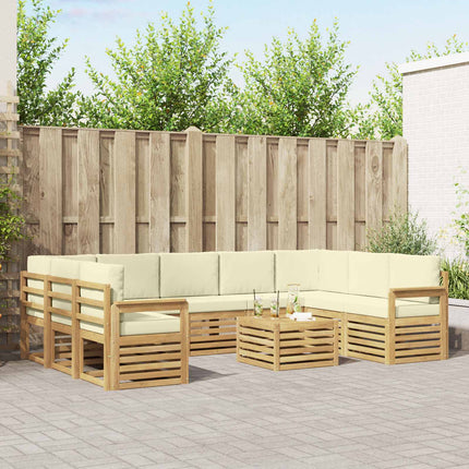 Udendørs sofagruppe 8 pcs Hvid og creme 59 x 59 x 37 cm