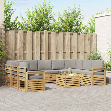 Udendørs sofagruppe 8 pcs Hvid og lys grå 59 x 59 x 37 cm