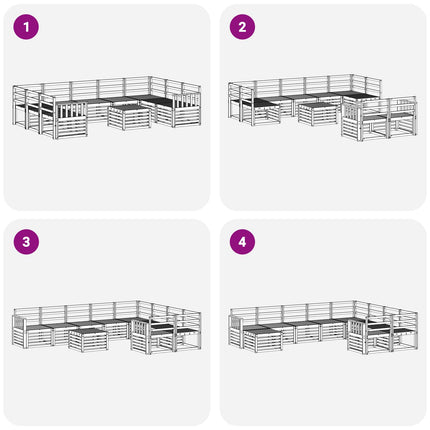 Udendørs sofagruppe 10 pcs Hvid 59 x 59 x 37 cm
