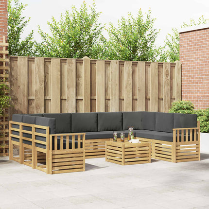 Udendørs sofagruppe 8 pcs Hvid og Antracitgrå 59 x 59 x 37 cm