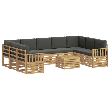 Udendørs sofagruppe 8 pcs Hvid og Antracitgrå 59 x 59 x 37 cm