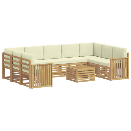 Udendørs sofagruppe 10 pcs Hvid og cremefarvet 59 x 59 x 37 cm
