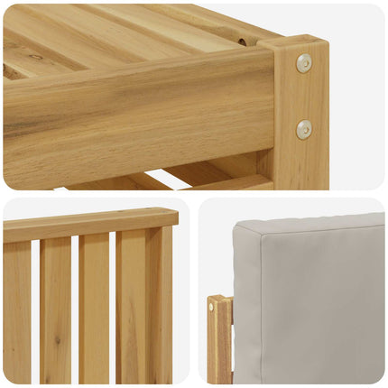 Udendørs sofagruppe 10 pcs Hvid og lysegrå 59 x 59 x 37 cm