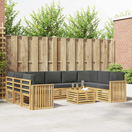 Udendørs sofagruppe 10 pcs Hvid og antracit 59 x 59 x 37 cm