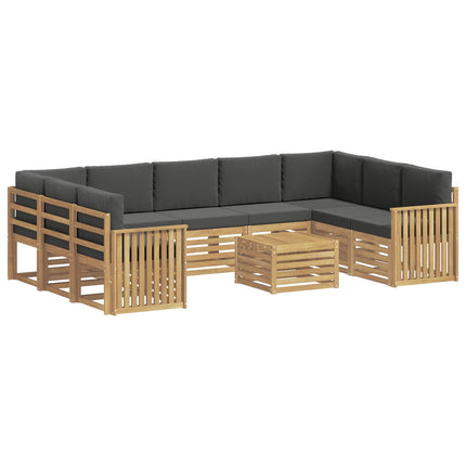Udendørs sofagruppe 10 pcs Hvid og antracit 59 x 59 x 37 cm