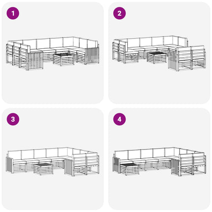 Udendørs sofagruppe 10 pcs Hvid og antracit 59 x 59 x 37 cm