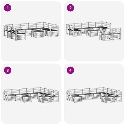 Udendørs sofagruppe 10 pcs Hvid 59 x 59 x 37 cm