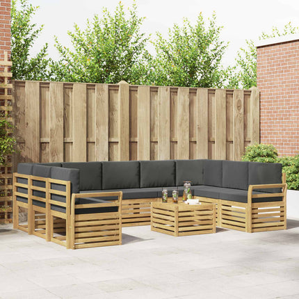 Udendørs sofagruppe 10 pcs Hvid og antracit 59 x 59 x 37 cm