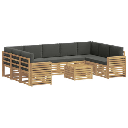 Udendørs sofagruppe 10 pcs Hvid og antracit 59 x 59 x 37 cm