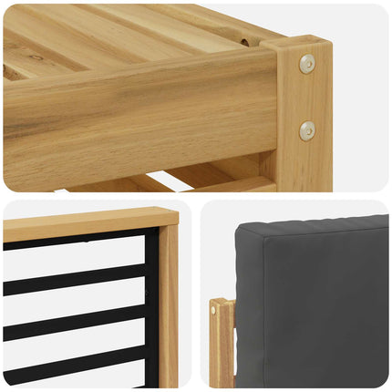 Udendørs sofagruppe 8 pcs Hvid og Antracitgrå 59 x 59 x 37 cm