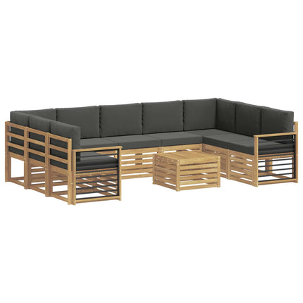 Udendørs sofagruppe 8 pcs Hvid og Antracitgrå 59 x 59 x 37 cm