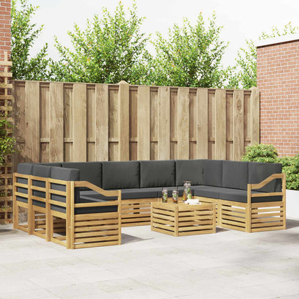 Udendørs sofagruppe 8 pcs Hvid og Antracitgrå 59 x 59 x 37 cm