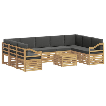Udendørs sofagruppe 8 pcs Hvid og Antracitgrå 59 x 59 x 37 cm