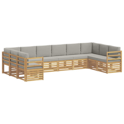 Sektionalsofa sæt 10 pcs Hvid og lysegrå 363 x 185,5 x 73 cm
