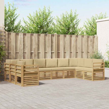 Sektionalsofa sæt 10 pcs Hvid og Beige 363 x 185,5 x 73 cm