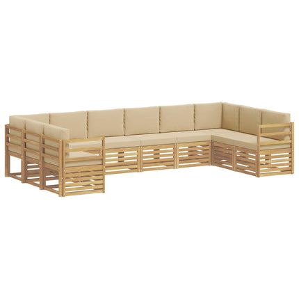 Sektionalsofa sæt 10 pcs Hvid og Beige 363 x 185,5 x 73 cm