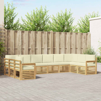 Udendørs sofagruppe 7 pcs Hvid og creme 363 x 187,5 x 73 cm