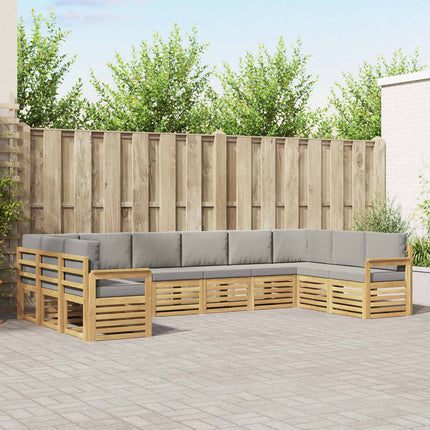 Udendørs sofagruppe 7 pcs Hvid og lys grå 363 x 187,5 x 73 cm