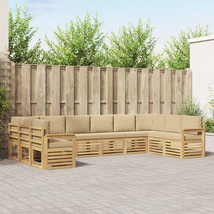 Udendørs sofagruppe 7 pcs Hvid og Beige 363 x 187,5 x 73 cm