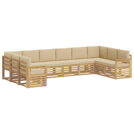Udendørs sofagruppe 7 pcs Hvid og Beige 363 x 187,5 x 73 cm