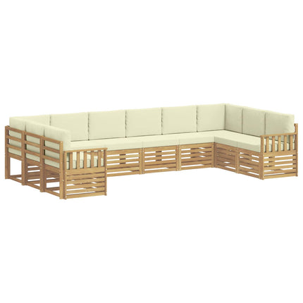Udendørs sofagruppe 7 pcs Hvid og creme 363 x 187,5 x 73 cm