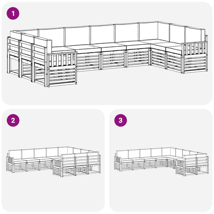 Udendørs sofagruppe 7 pcs Hvid og creme 363 x 187,5 x 73 cm