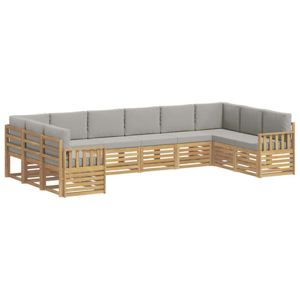 Udendørs sofagruppe 7 pcs Hvid Og Lys Grå 363 x 187,5 x 73 cm