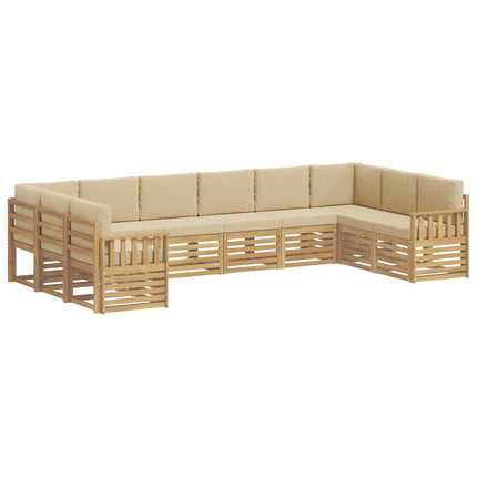 Udendørs sofagruppe 7 pcs Hvid og Beige 363 x 187,5 x 73 cm