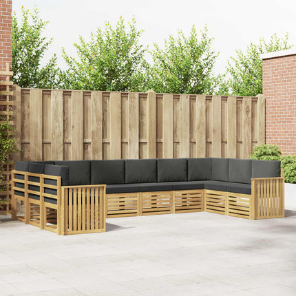 Udendørs sofagruppe 10 pcs Hvid og antracit 363 x 187,5 x 73 cm