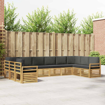 Udendørs sofagruppe 10 pcs Hvid og antracit 363 x 190 x 73 cm