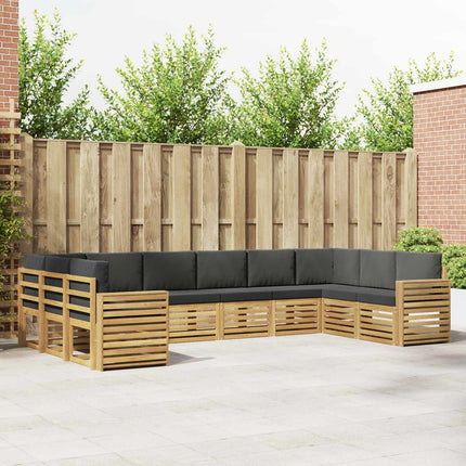 Udendørs sofagruppe 10 pcs Hvid og antracit 363 x 191,5 x 73 cm