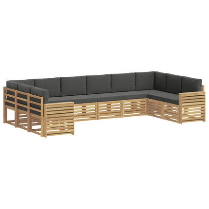 Udendørs sofagruppe 10 pcs Hvid og antracit 363 x 191,5 x 73 cm