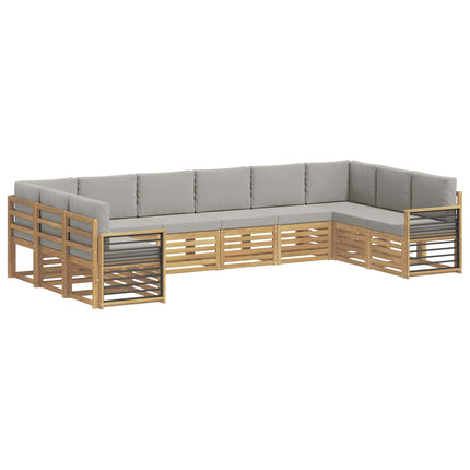 Sektionalsofa sæt 10 pcs Hvid og lysegrå 363 x 187,5 x 73 cm