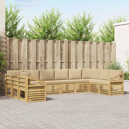 Sektionalsofa sæt 10 pcs Hvid og Beige 363 x 185,5 x 73 cm