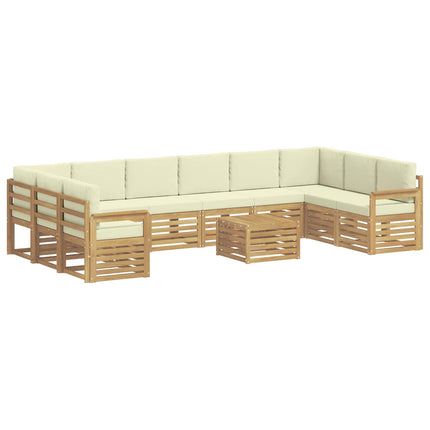 Udendørs sofagruppe 8 pcs Hvid og creme 59 x 59 x 37 cm