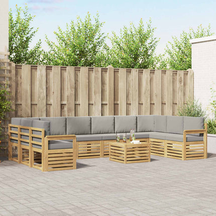 Udendørs sofagruppe 8 pcs Hvid Og Lys Grå 59 x 59 x 37 cm