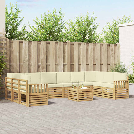 Udendørs sofagruppe 8 pcs Hvid og creme 59 x 59 x 37 cm