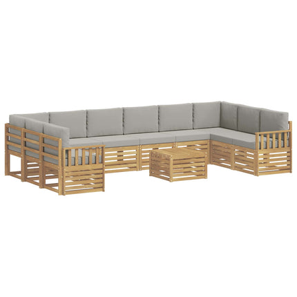 Udendørs sofagruppe 8 pcs Hvid Og Lys Grå 59 x 59 x 37 cm