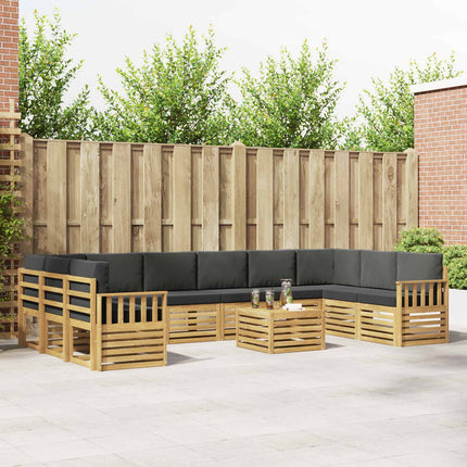 Udendørs sofagruppe 8 pcs Hvid og Antracitgrå 59 x 59 x 37 cm
