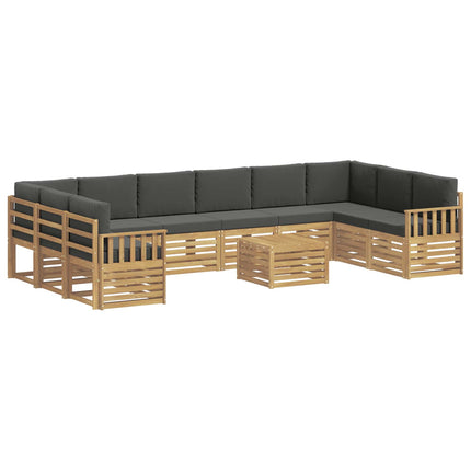 Udendørs sofagruppe 8 pcs Hvid og Antracitgrå 59 x 59 x 37 cm