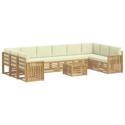 Udendørs sofagruppe 11 pcs Hvid og cremefarvet 59 x 59 x 37 cm