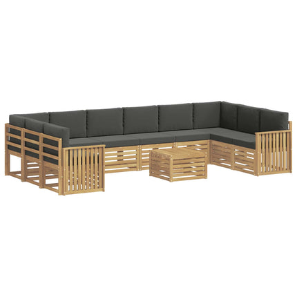 Udendørs sofagruppe 11 pcs Hvid og antracit 59 x 59 x 37 cm