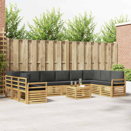 Udendørs sofagruppe 11 pcs Hvid og antracit 59 x 59 x 37 cm