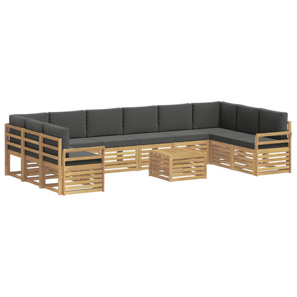 Udendørs sofagruppe 11 pcs Hvid og antracit 59 x 59 x 37 cm