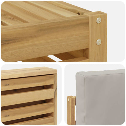 Udendørs sofagruppe 11 pcs Hvid og lysegrå 59 x 59 x 37 cm