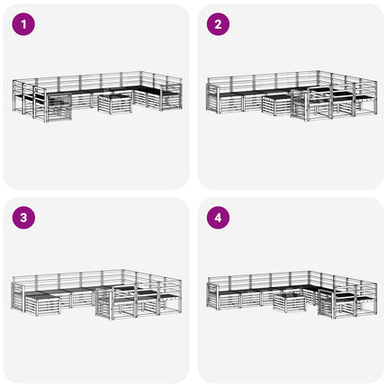 Udendørs sofagruppe 11 pcs Hvid 59 x 59 x 37 cm