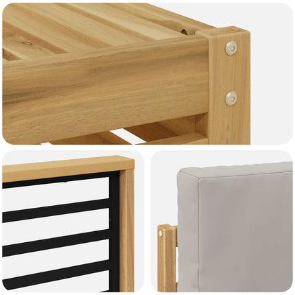 Udendørs sofagruppe 11 pcs Hvid og lysegrå 59 x 59 x 37 cm