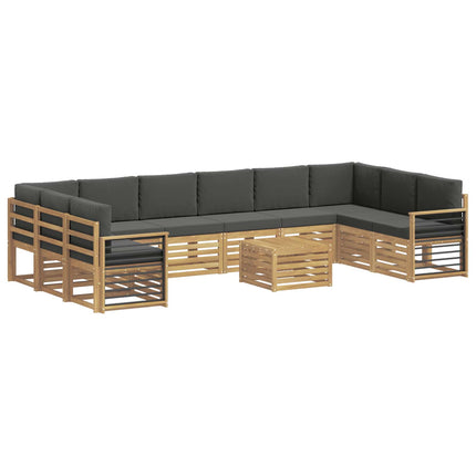 Udendørs sofagruppe 8 pcs Hvid og Antracitgrå 59 x 59 x 37 cm