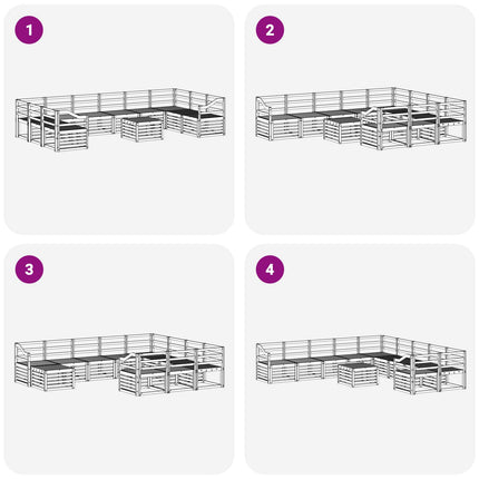 Udendørs sofagruppe 11 pcs Hvid 59 x 59 x 37 cm